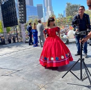 Embroidered flowers dress